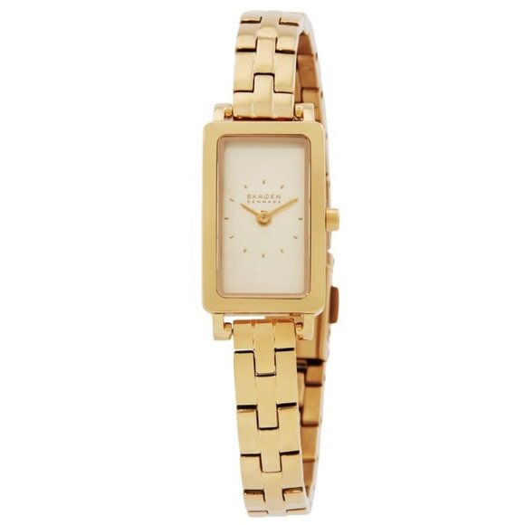 NWT Authentic Skagen Hagen Micro Quartz Gold Dial Women's Watch - Picture 1 of 3